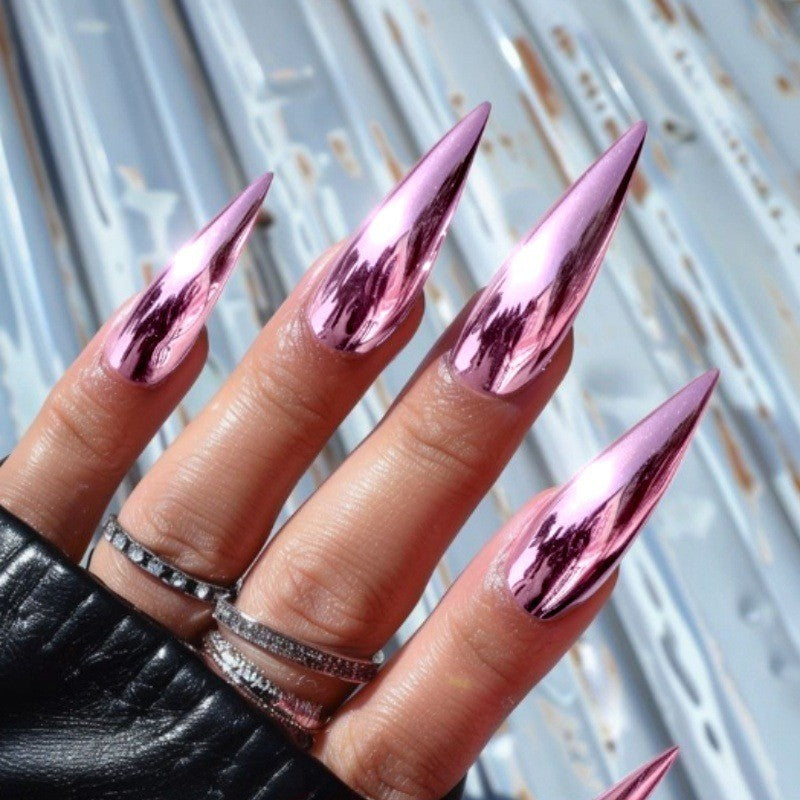 Stiletto Glossy Nail Extensions Bowlift