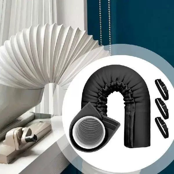 Unisex One Size thermal insulating exhaust pipe sleeve with elastic cuff and adjustable straps for portable air conditioners and dryers Bowlift