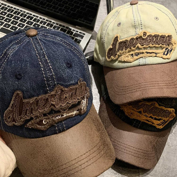 Men's Vintage Denim Baseball Cap Bowlift