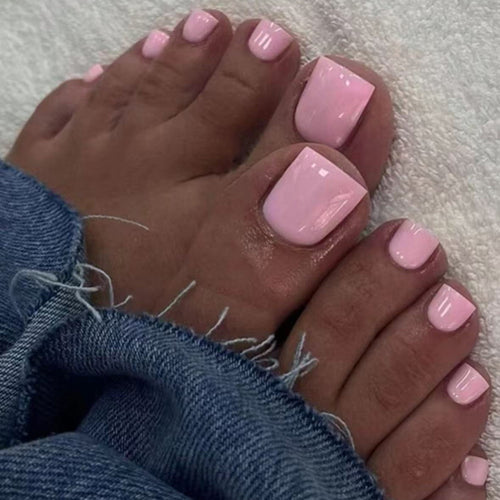 Premium Glossy Pedicure Press-On Nails Bowlift