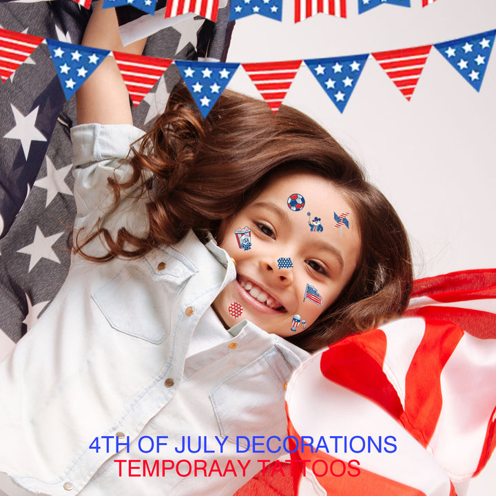 Unisex patriotic sticker set for party decoration and crafts with American motifs Bowlift