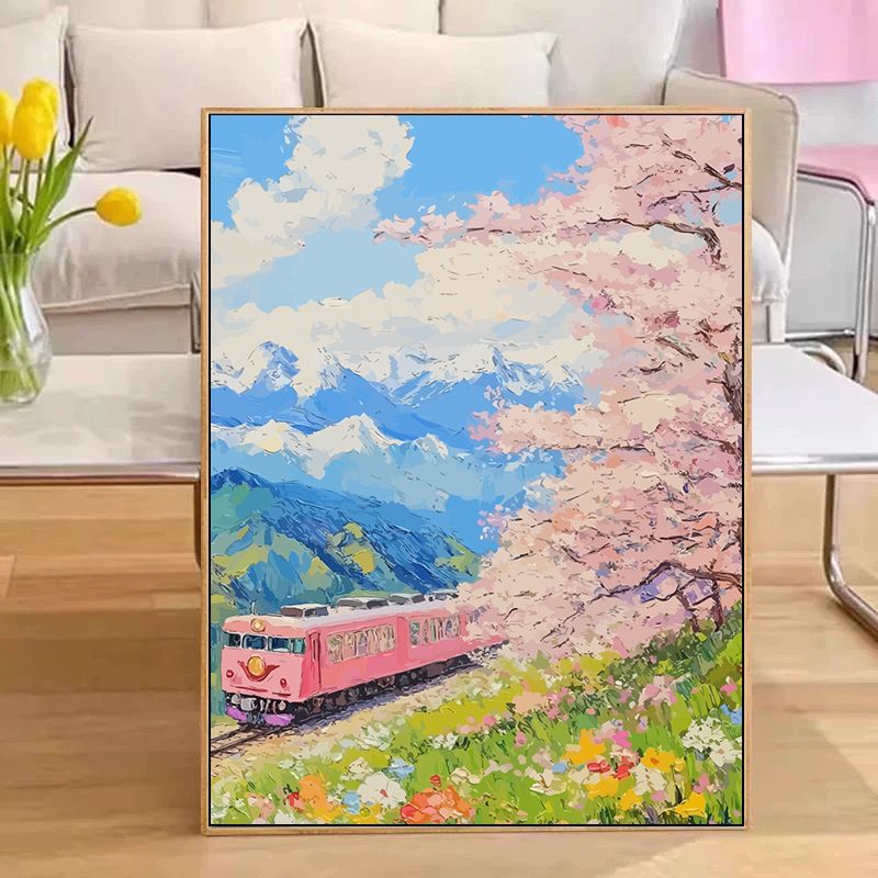 Scenic Train Landscape Wall Art Bowlift