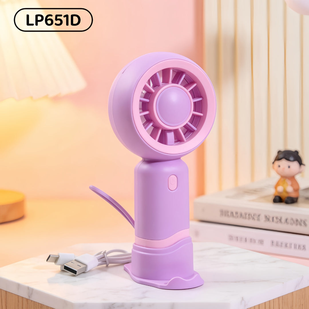 Women's Portable USB Hand Fan with Ergonomic Handle Bowlift