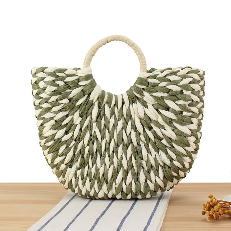 Wicker bag in modern design with artistic weaving Bowlift