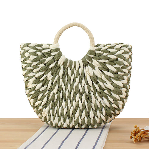 Handbag Made of Handmade Woven Material with Modern Design Bowlift