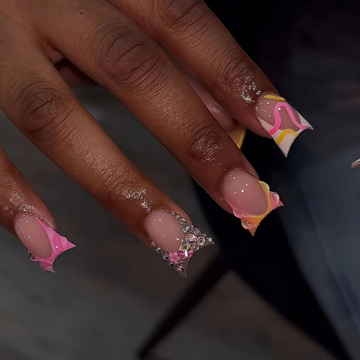 Elegant Artistic Press-On Nail Enhancements Bowlift