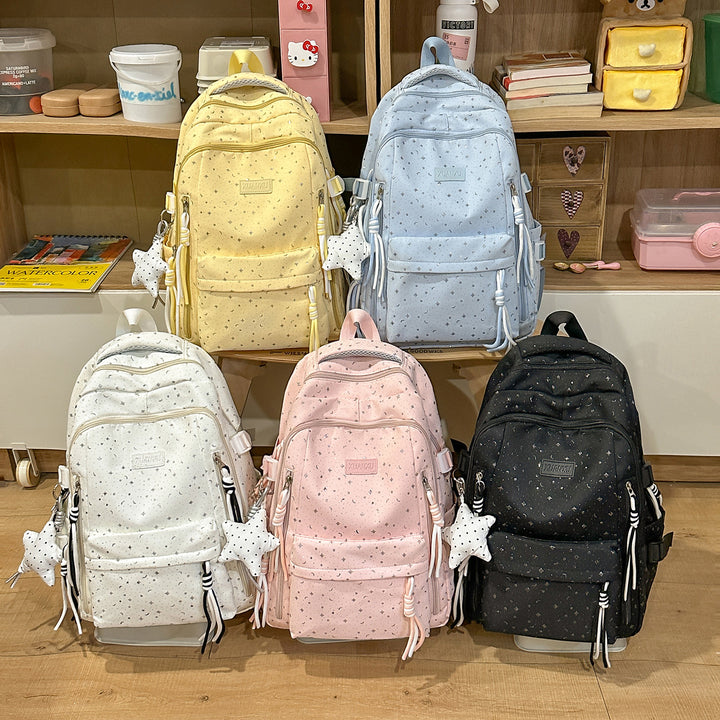 Star-Print Casual Backpack Bowlift