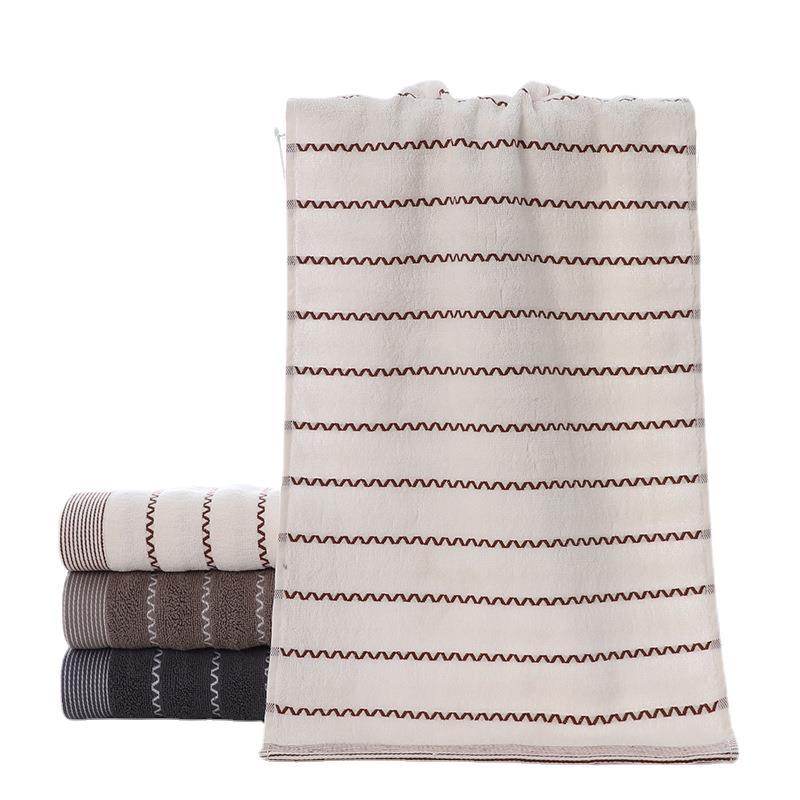 Ladies terry bath towel with modern stripes Bowlift