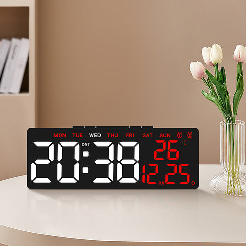 Digital alarm clock with large, clear LED display and temperature display Bowlift
