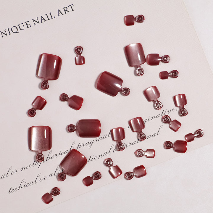 Premium Nail Art Press-On Toenail Set Bowlift