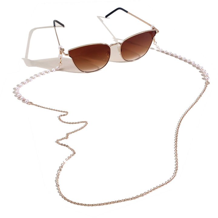 Pearl-Embellished Eyewear Retainer Chain Bowlift
