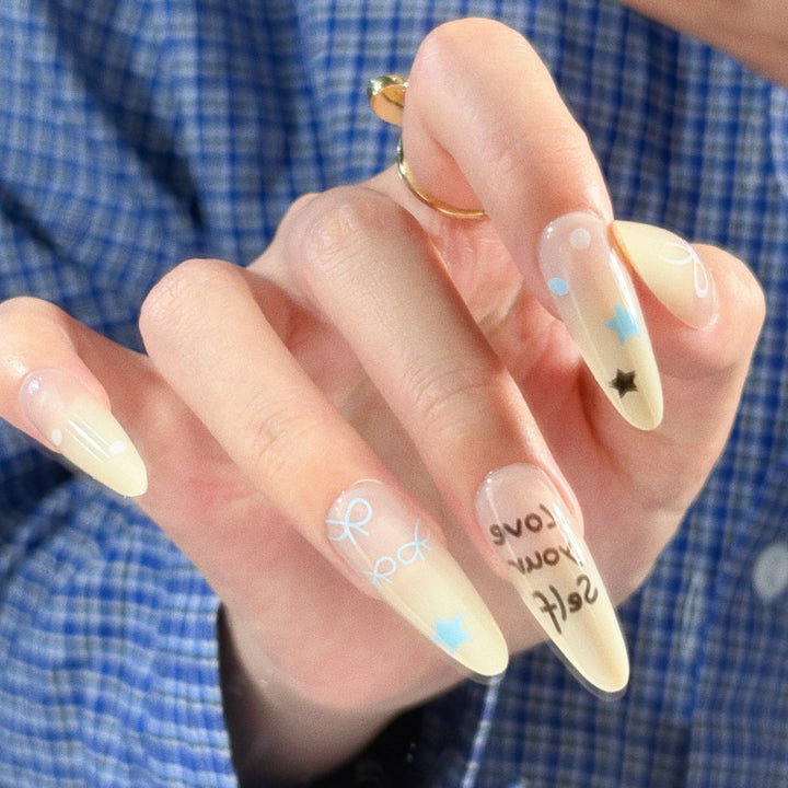 Decorative Character-Themed Press-On Nails with 3D Elements Bowlift