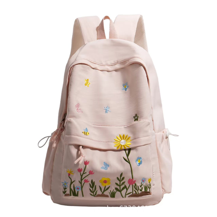 Floral Embroidered Backpack Bowlift