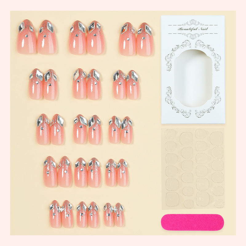 Artificial nail set with elegant glitter design Bowlift