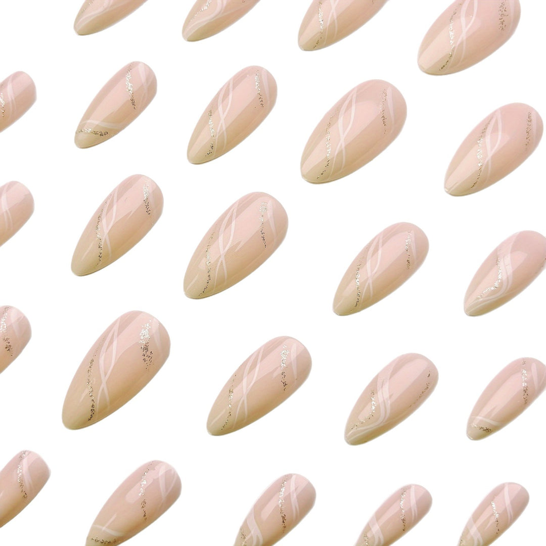 Elegant artificial nails with glitter accents Bowlift