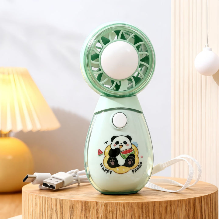 Ladies Portable Hand Fan with Cute Animal Design Bowlift