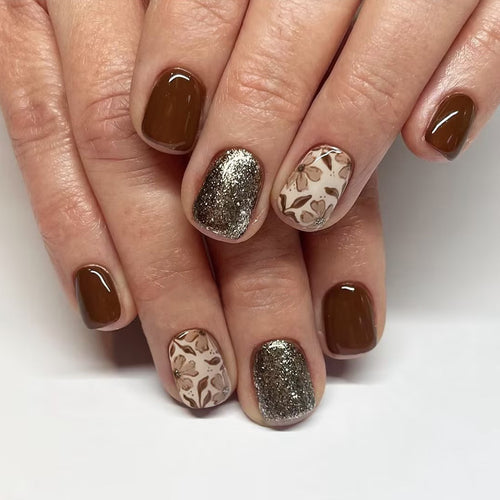 Artistic Floral-Inspired Press-On Nail Set Bowlift