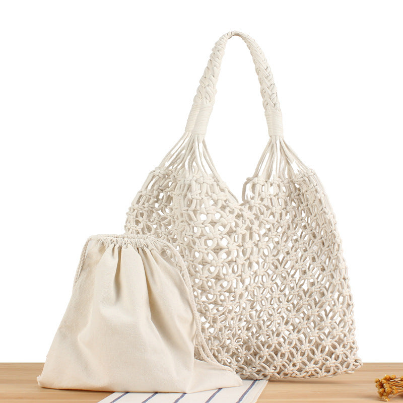 Handbag Made of Durable Hand-Knotted Net Material Bowlift