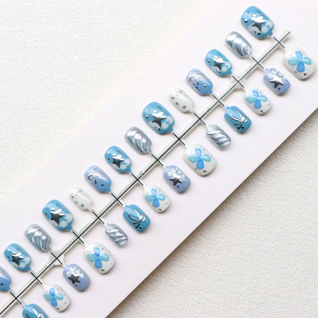 Artistic Star and Bow Press-On Nail Set Bowlift