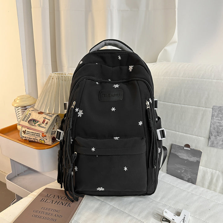 Elegant Floral Embroidered Backpack Bowlift