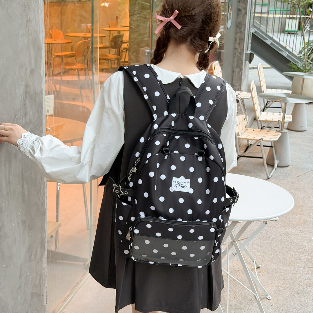 Polka Dot Patterned School Backpack Bowlift