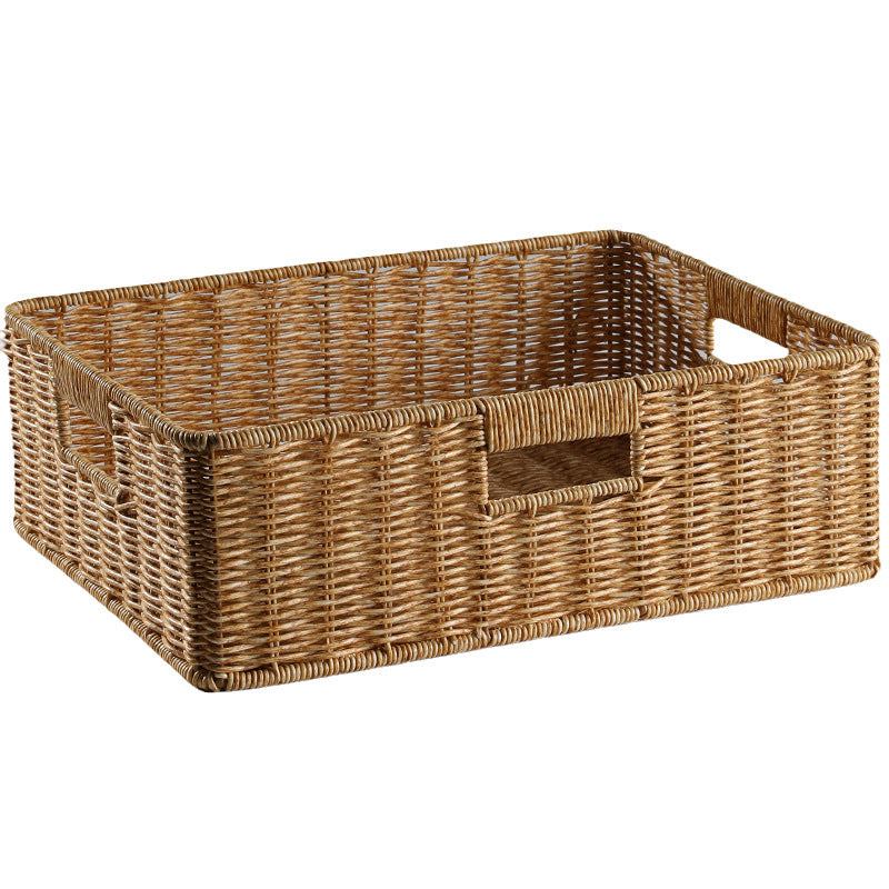 Handcrafted Large Rectangular Wicker Storage Basket Bowlift