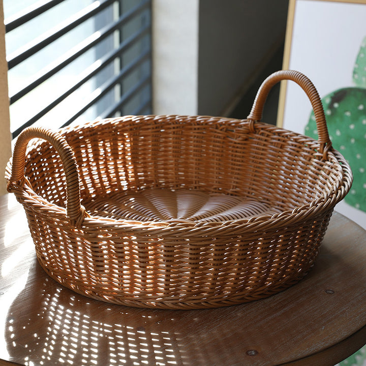 Large Handwoven Wicker Serving Basket Bowlift