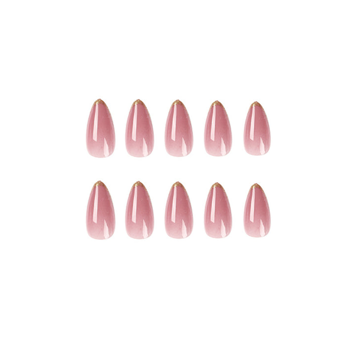 Artful Stiletto Nails with Gold Decoration Bowlift
