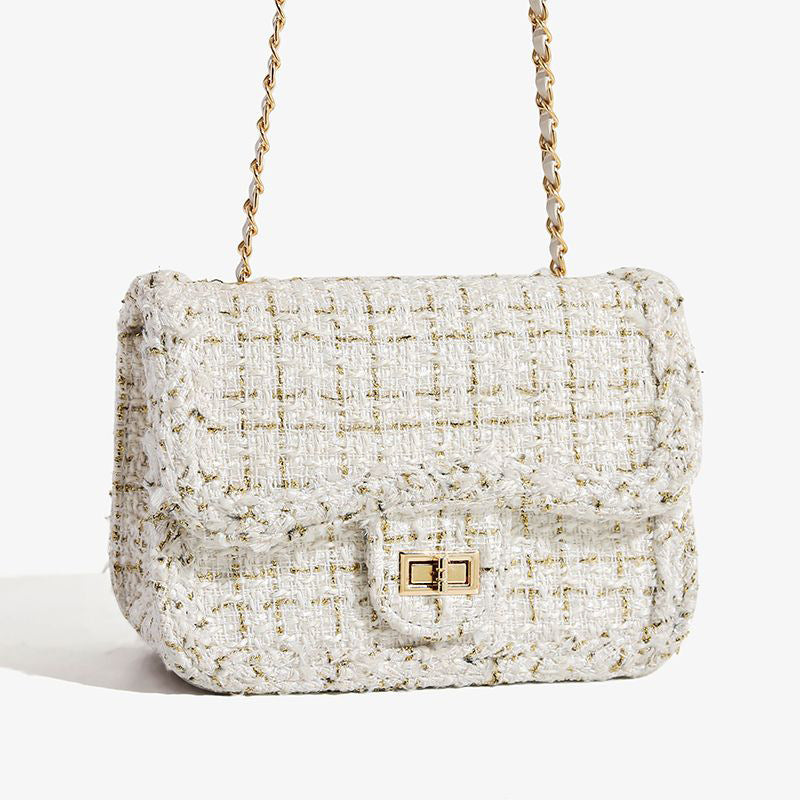 Textured Chain Strap Shoulder Bag Bowlift