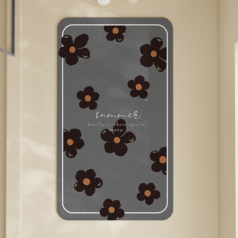 Floral Non-Slip Bath Mat Bowlift