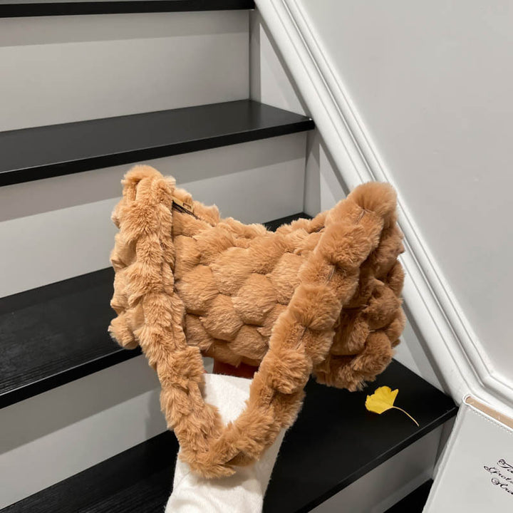 Cozy Textured Plush Handbag Bowlift