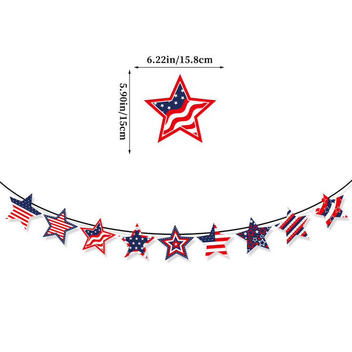 Unisex nan patriotic decorative bunting banner set with pre-strung USA letters and star garlands Bowlift