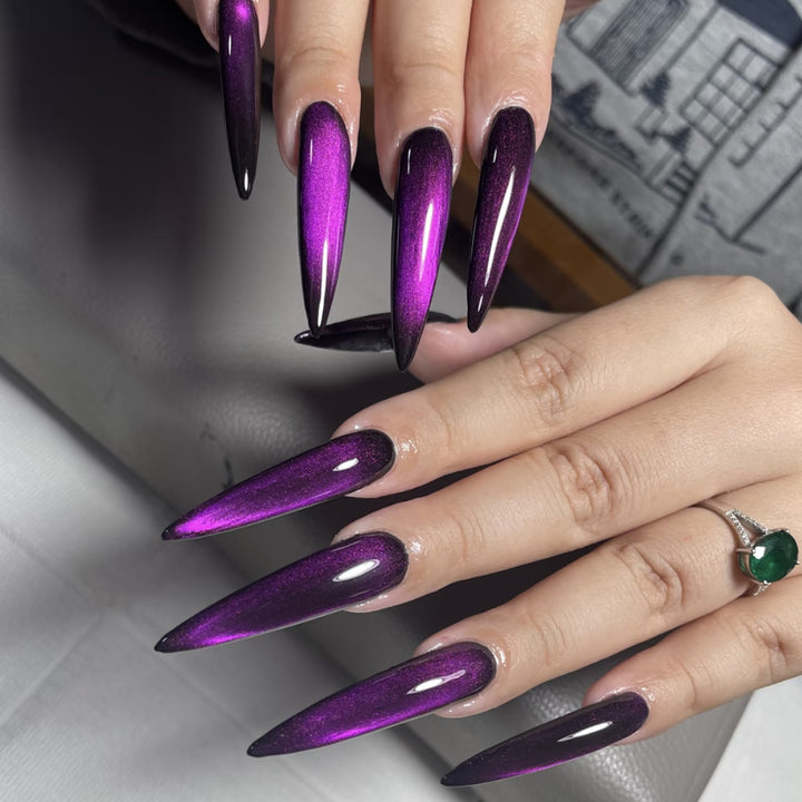 Glossy Stiletto Nail Extensions Bowlift