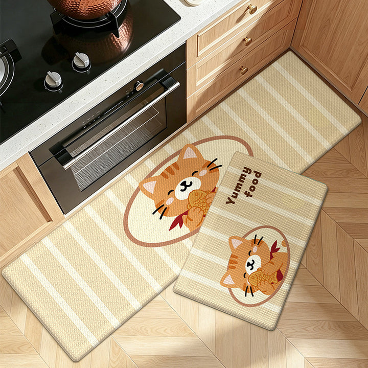 Playful Cartoon Kitchen Runner Mat Bowlift