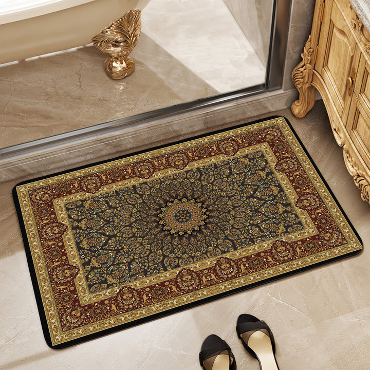 Elegant Vintage Floral Bath Mat Bowlift