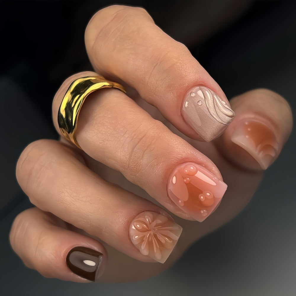 Elegant artificial nails in Boho style Bowlift