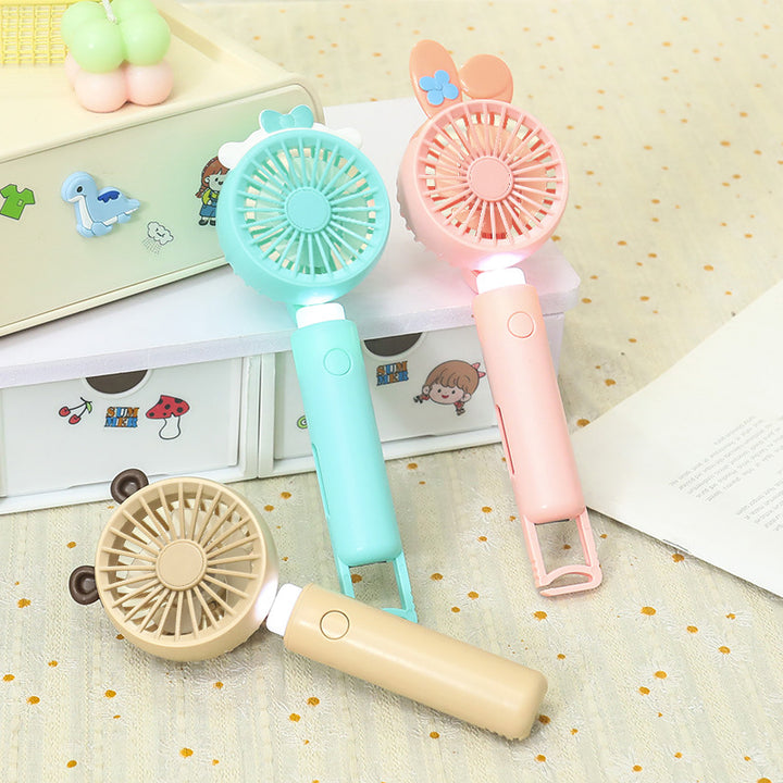 Women's Portable Bunny Design Hand Fan Bowlift
