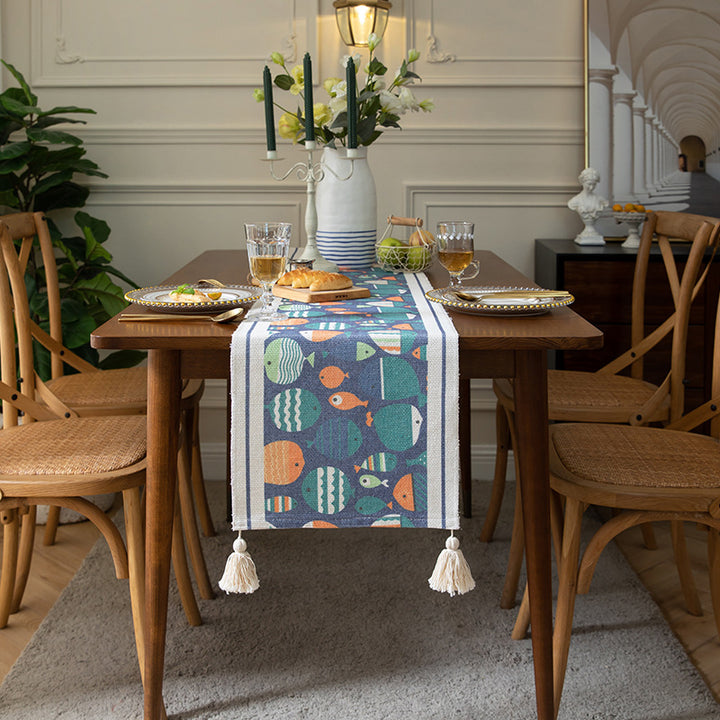 Fish Patterned Table Runner