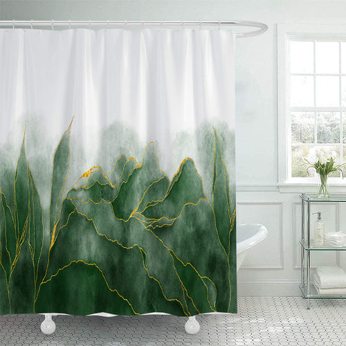 Artistic Marble Print Shower Curtain Bowlift