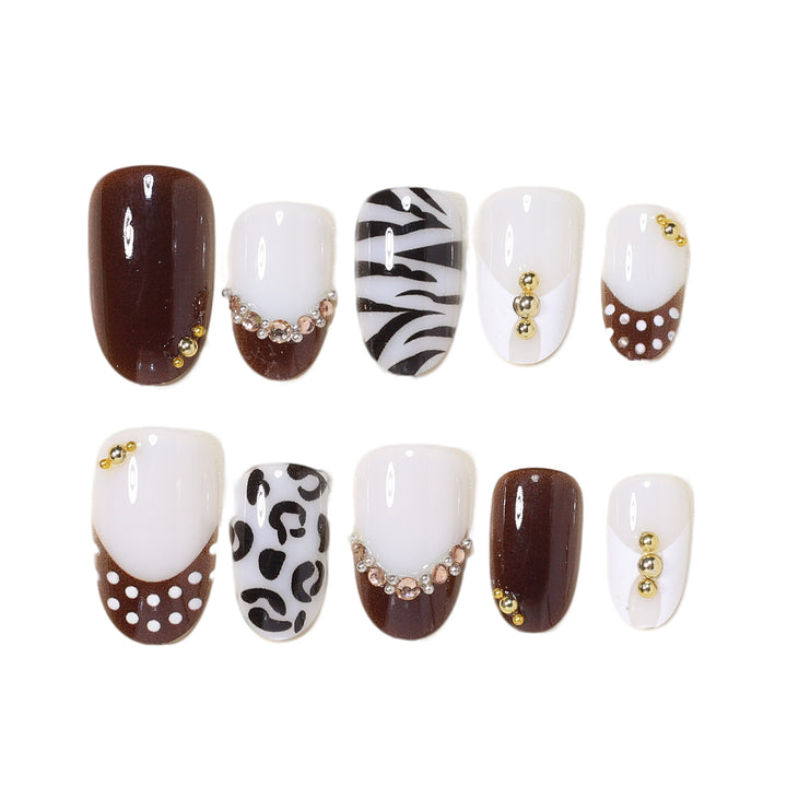 Artistic Nail Design Set with Gem Accents Bowlift