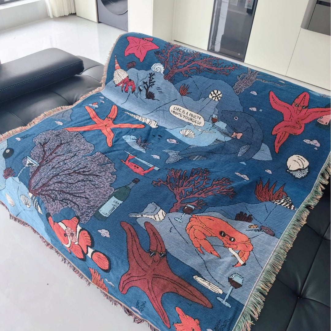 Artistic Jacquard Throw Blanket