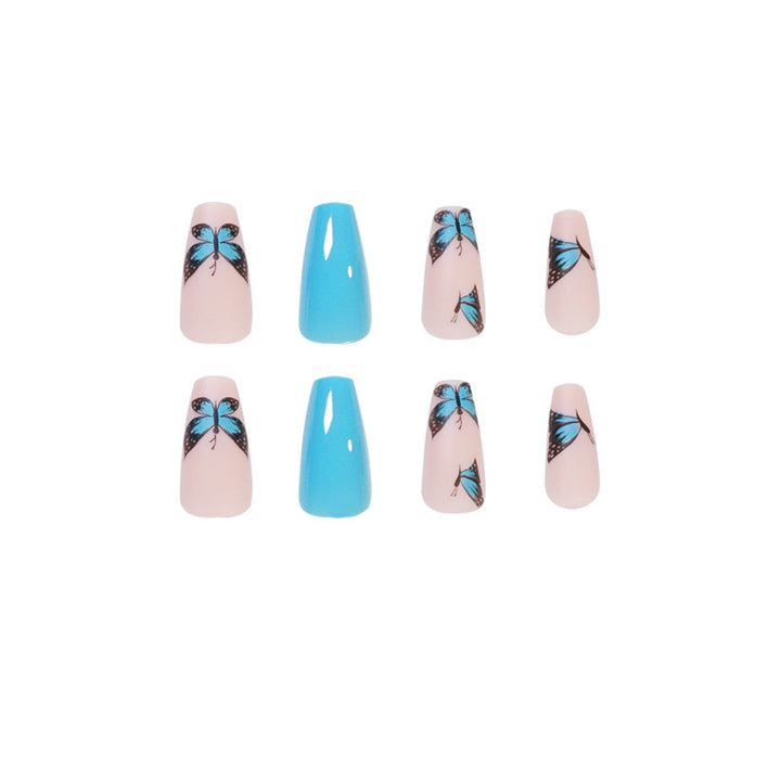 Artful Nail Extensions with Butterfly Motif Bowlift