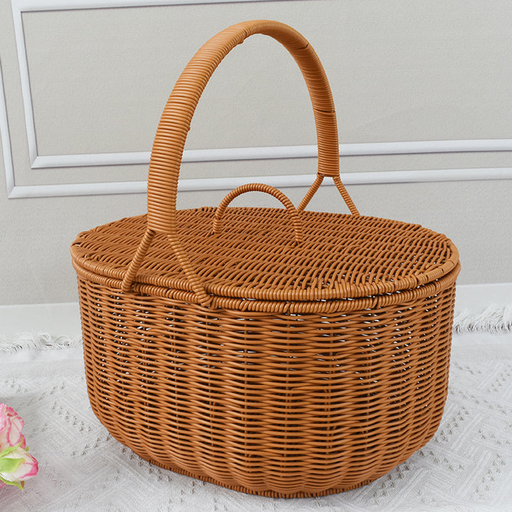 Artisan Woven Picnic Basket Bowlift