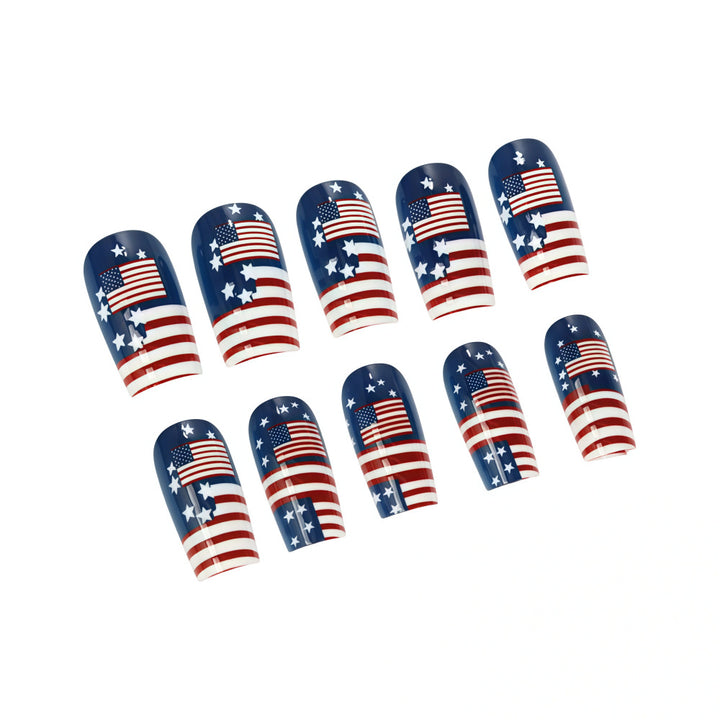 Artificial nails with patriotic flag motif Bowlift