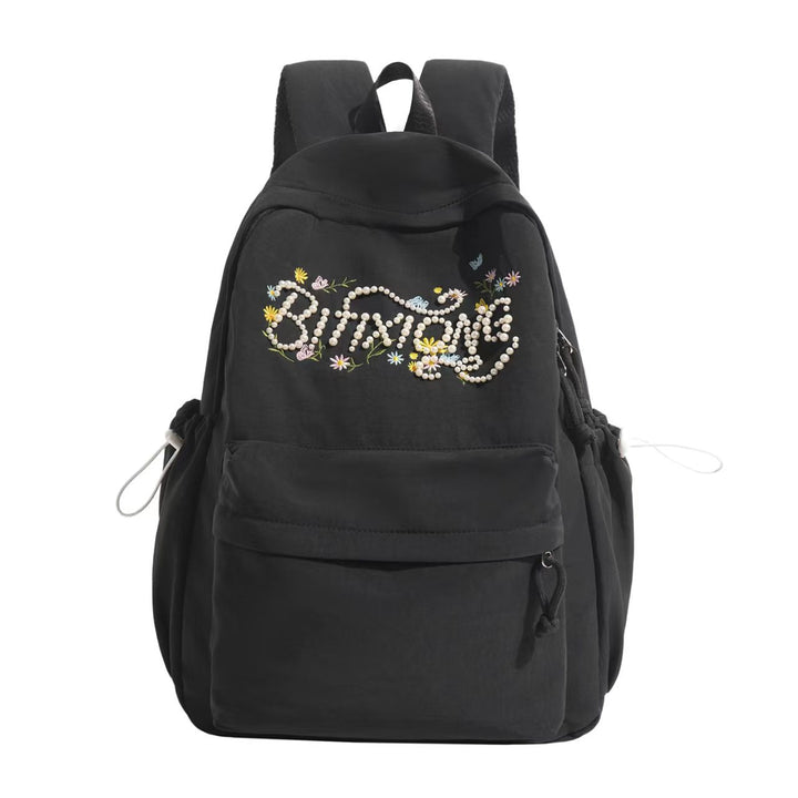 Embroidered Floral Detail Backpack Bowlift