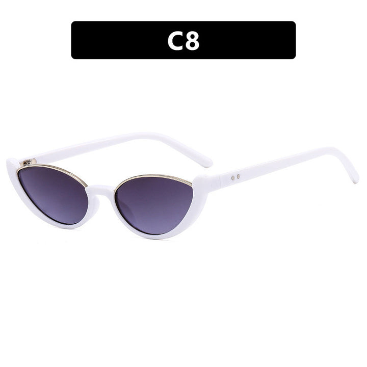 Women's Cat-Eye Sunglasses with Mirrored Lenses and Elegant Frame Bowlift