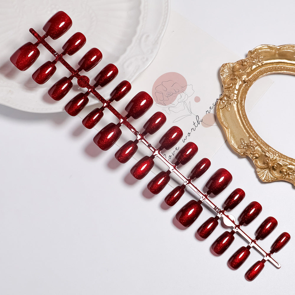 Glittery Short Square Press-On Nail Set Bowlift