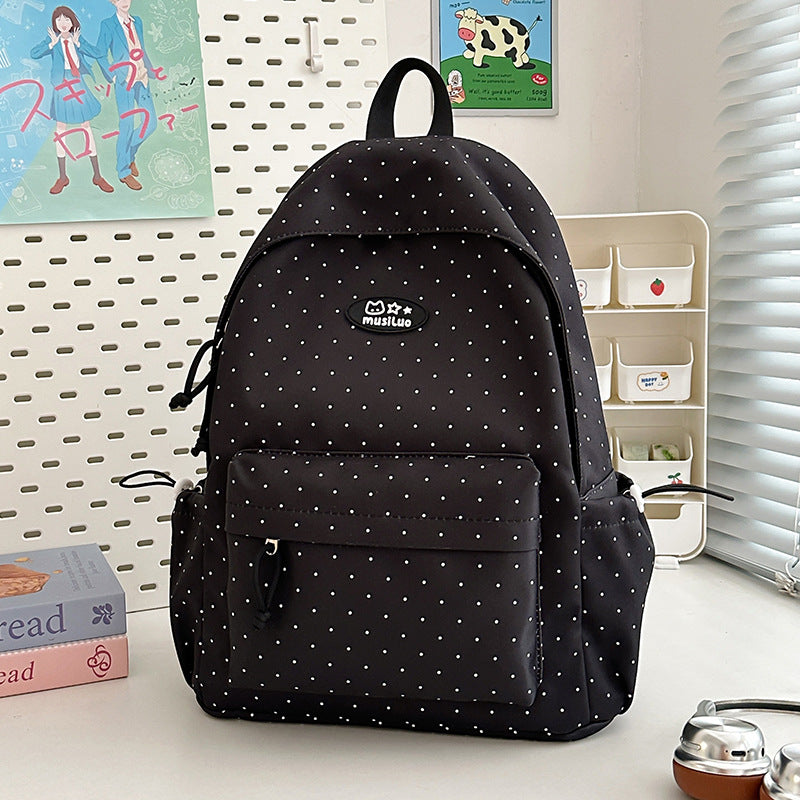 Polka Dot Patterned Backpack