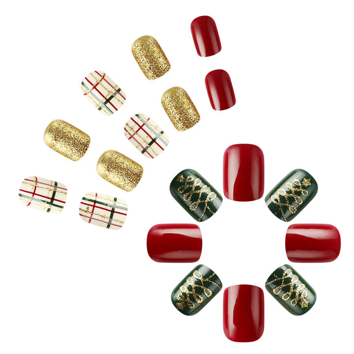 Holiday-Themed Gel Nail Art Bowlift
