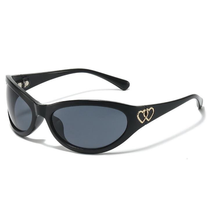 Fashion Cat-Eye Sunglasses with Heart Detail Bowlift